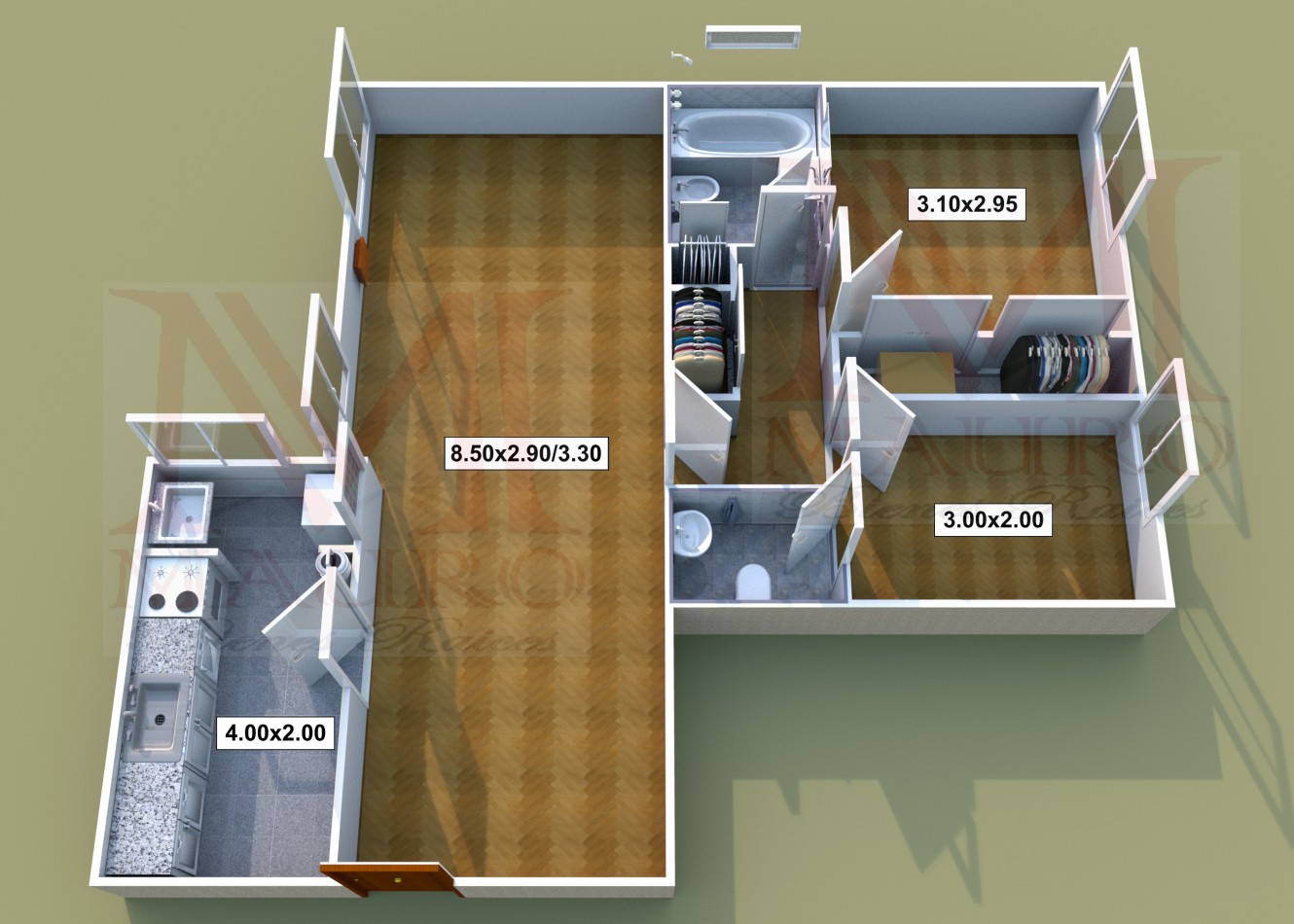Caballito Aranguren al 500 Depto 3 ambientes u$s129.900 Baño y Toilette