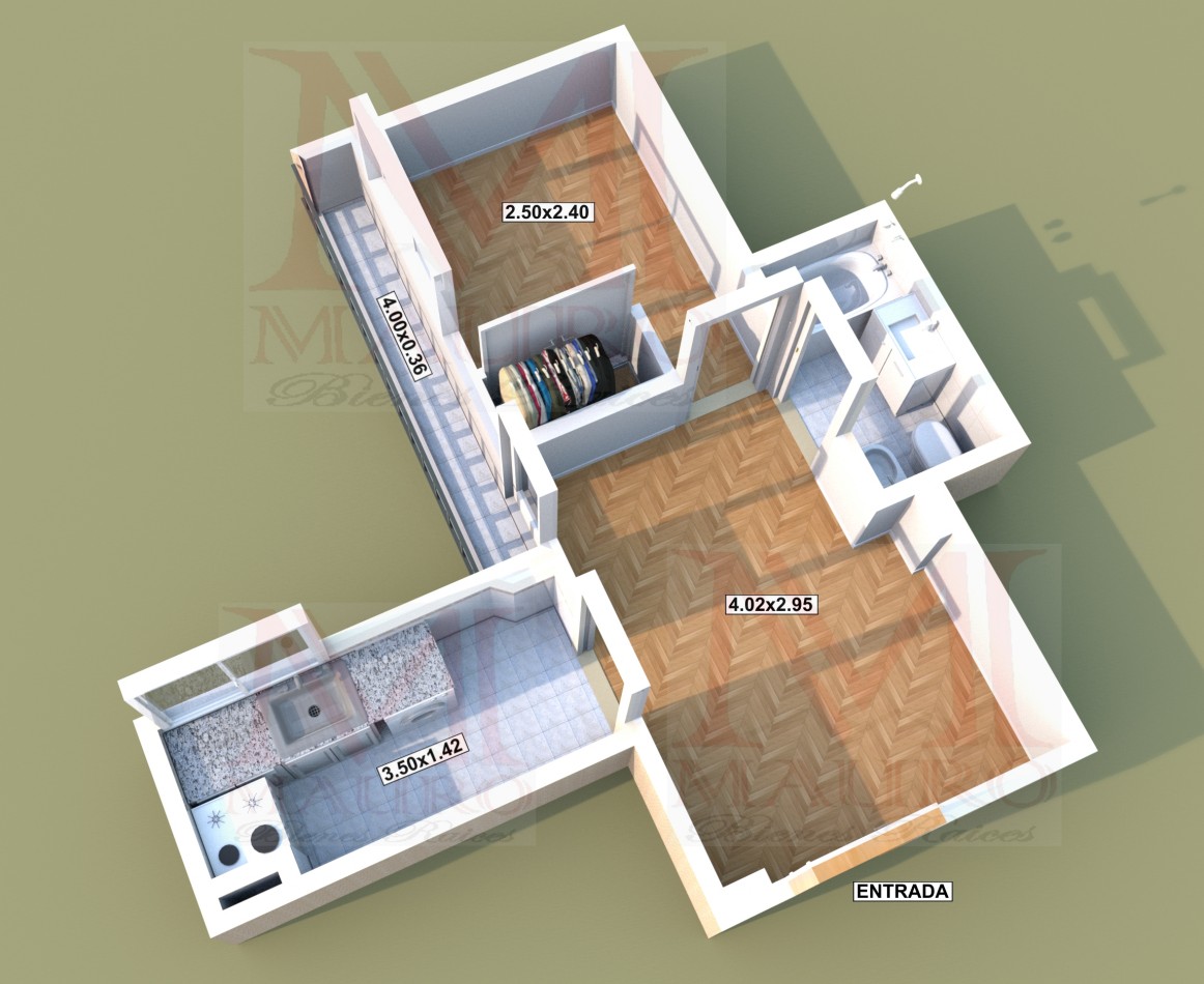Recoleta Apto Credito Departamento 2 ambientes Lateral u$s79900 Muy Luminoso