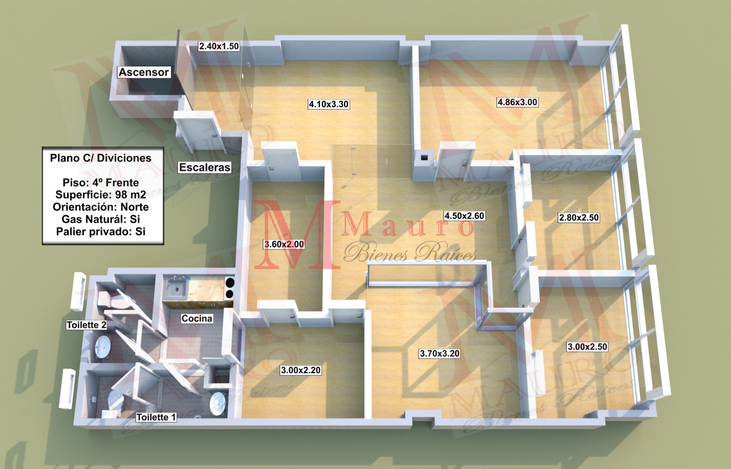 Oportunidad - Retiro - Piso Oficina al Frente Sup 98m2 u$s199.900