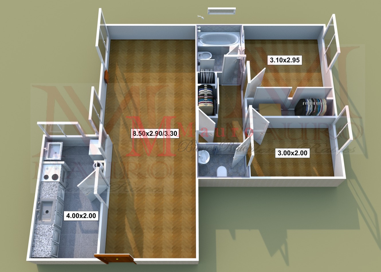 Caballito Aranguren al 500 Depto 3 ambientes u$s129.900 Baño y Toilette