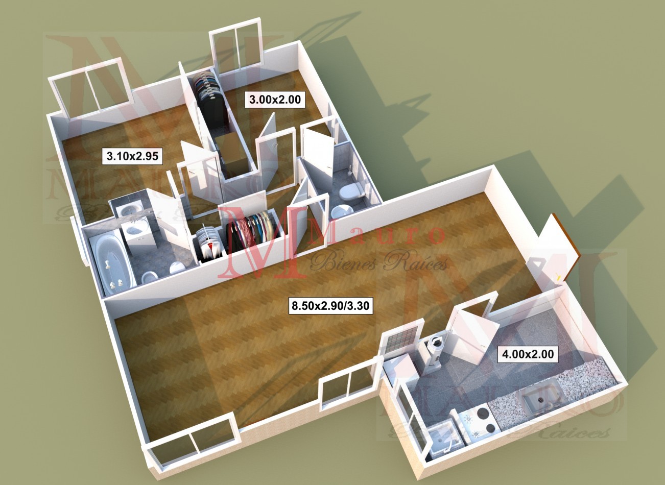 Caballito Aranguren al 500 Depto 3 ambientes u$s129.900 Baño y Toilette