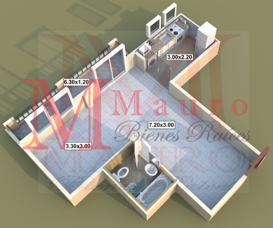 Devoto Departamento 2 ambientes Balcon SUM Parrilla Apto Profesional